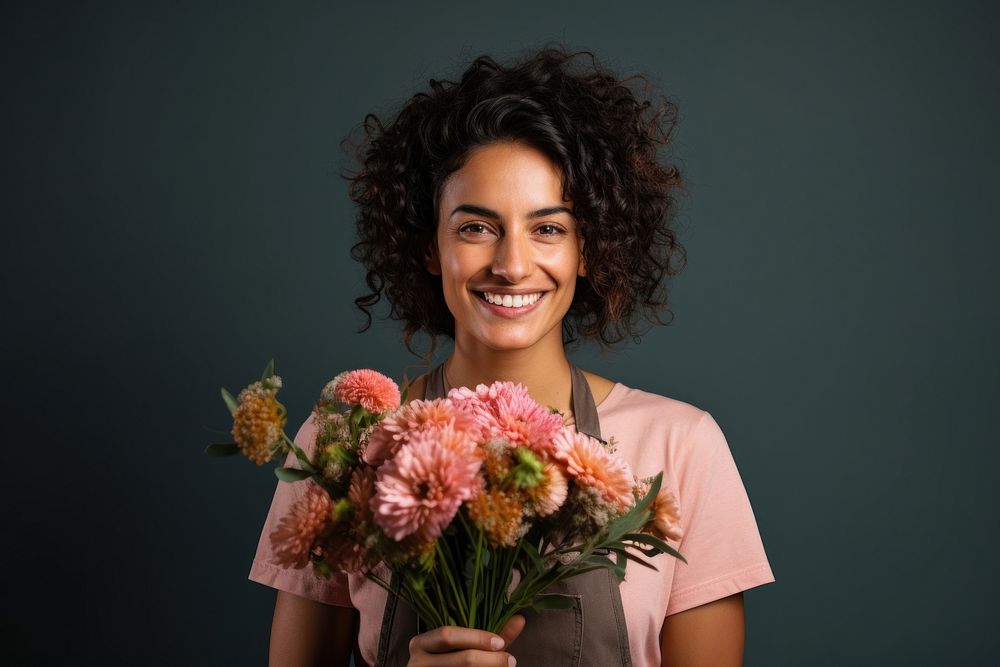 Flower adult plant smile. AI generated Image by rawpixel.