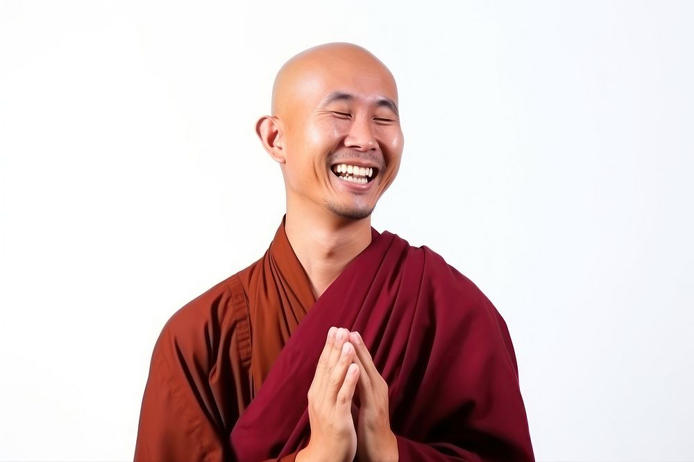 Laughing adult smile monk. AI generated Image by rawpixel.