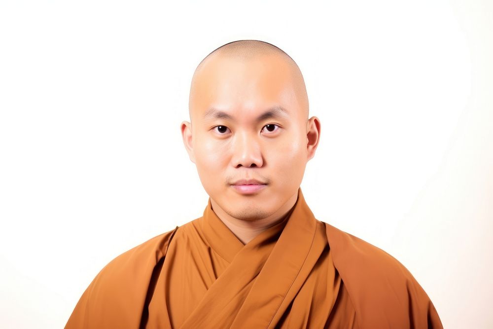 Monk adult photo white background. AI generated Image by rawpixel.
