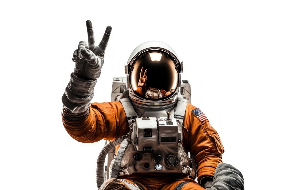 Astronaut adult white background protection. AI generated Image by rawpixel.