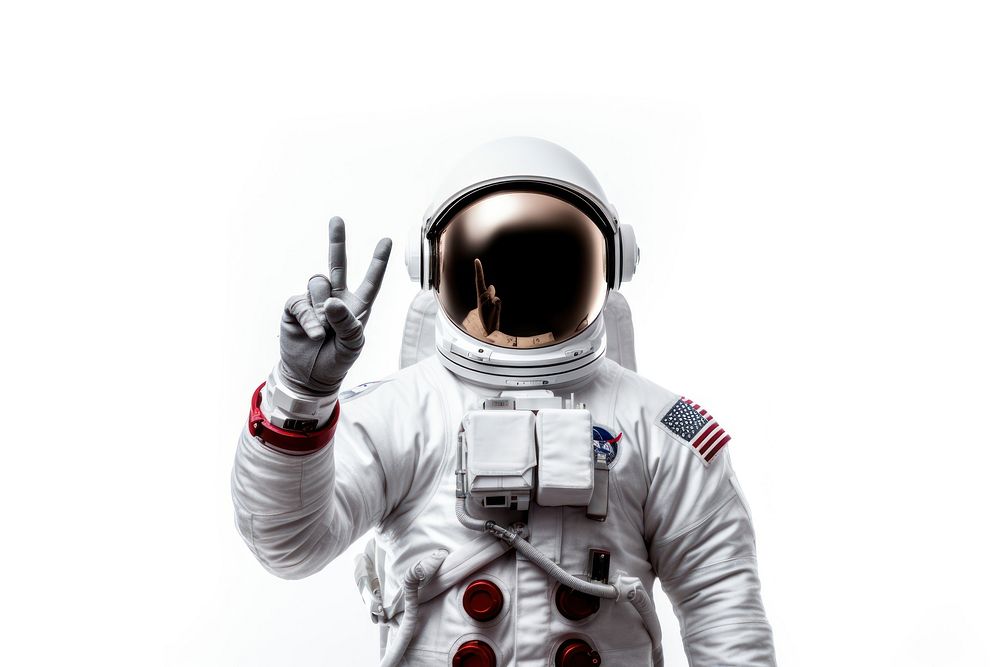 Astronaut adult white white background. AI generated Image by rawpixel.