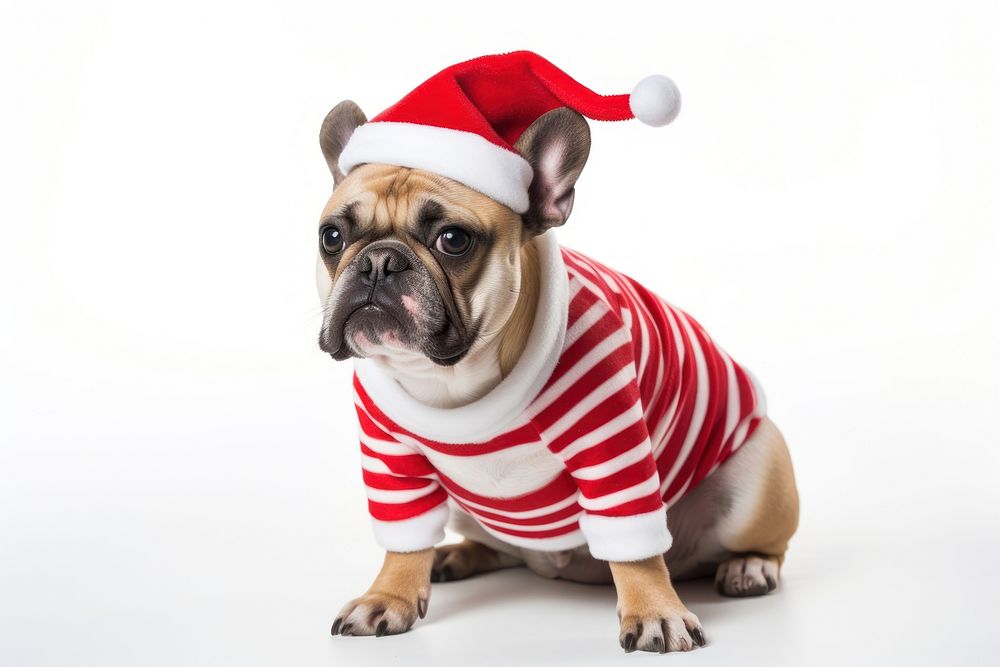 Dog christmas bulldog mammal. 