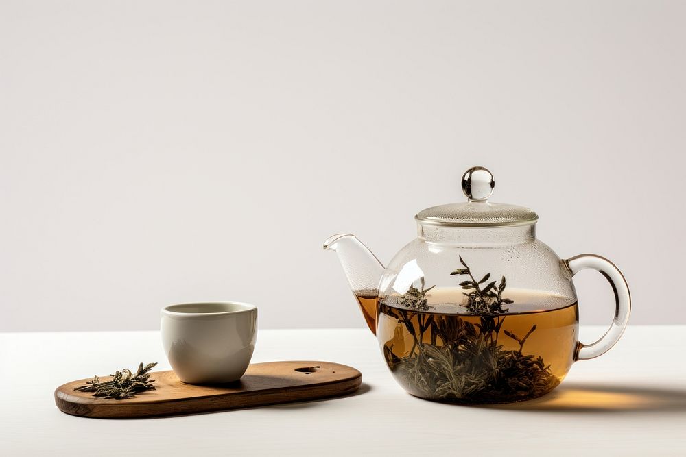Cup tea teapot saucer. AI generated Image by rawpixel.