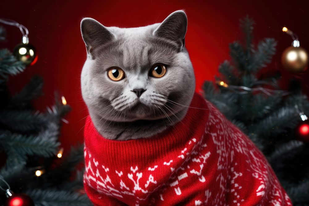 Sweater christmas mammal animal. AI generated Image by rawpixel.