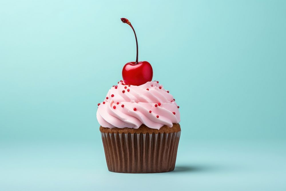 Cupcake dessert cherry cream. 