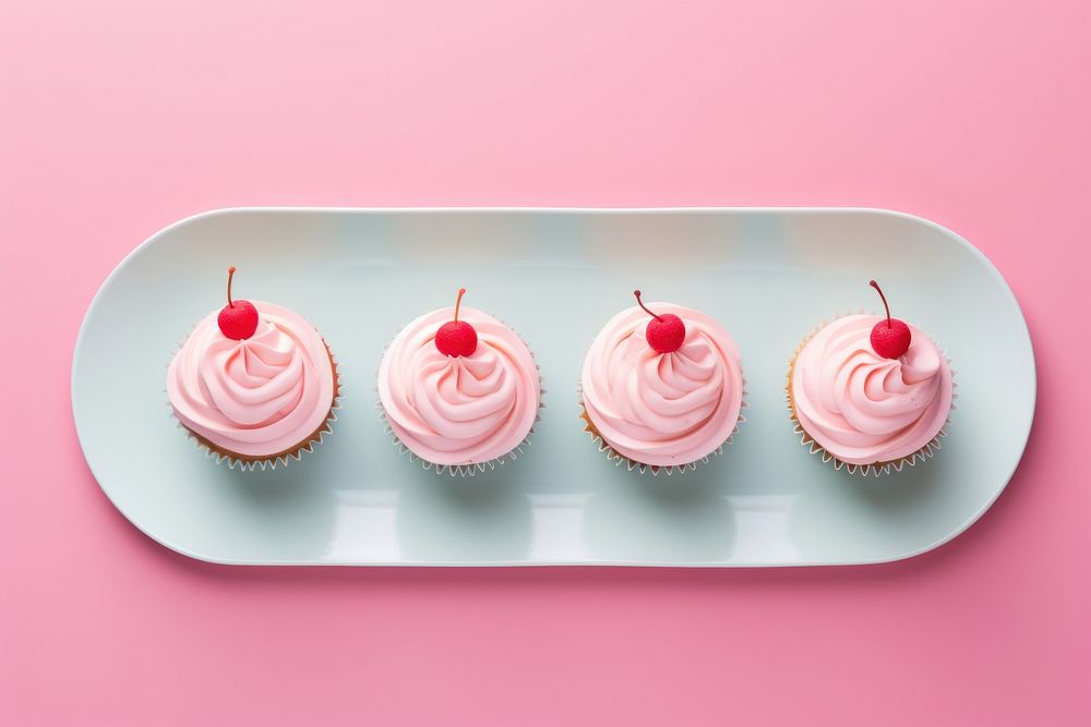 Cupcake plate dessert icing. 