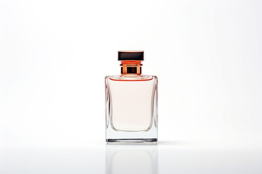 Perfume bottle cosmetics white background. 