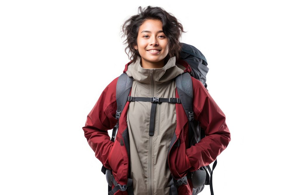 Person hiking backpack jacket coat. AI generated Image by rawpixel.