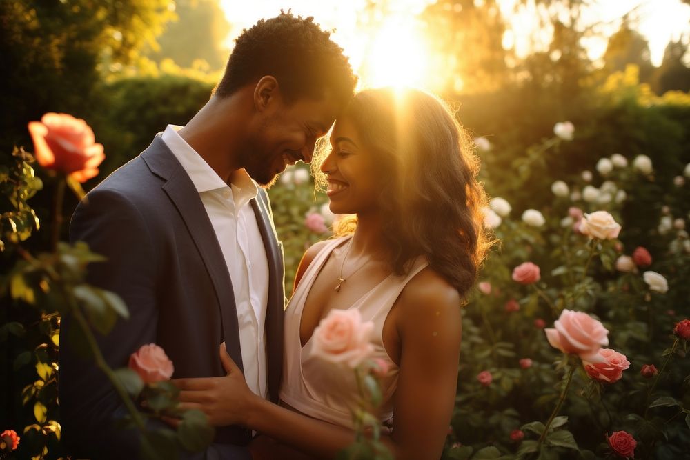 Rose portrait outdoors wedding. AI generated Image by rawpixel.