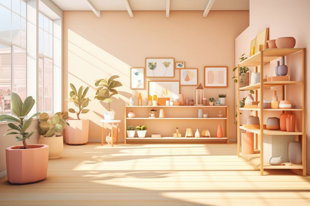 Architecture furniture building plant. AI generated Image by rawpixel.