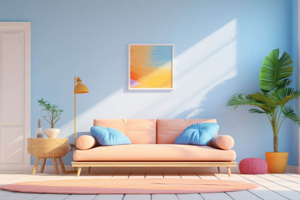 Room architecture furniture cushion. AI generated Image by rawpixel.