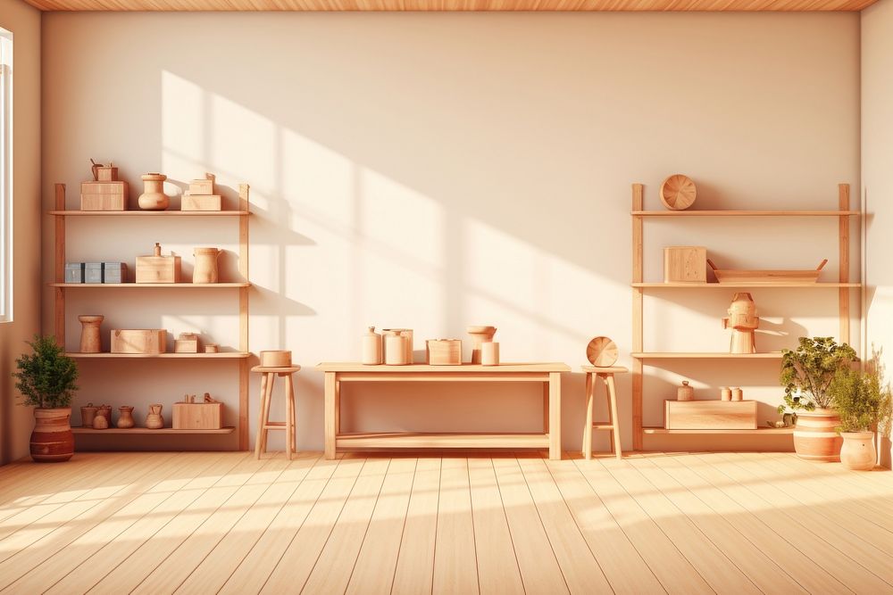Furniture wood architecture flooring. AI generated Image by rawpixel.