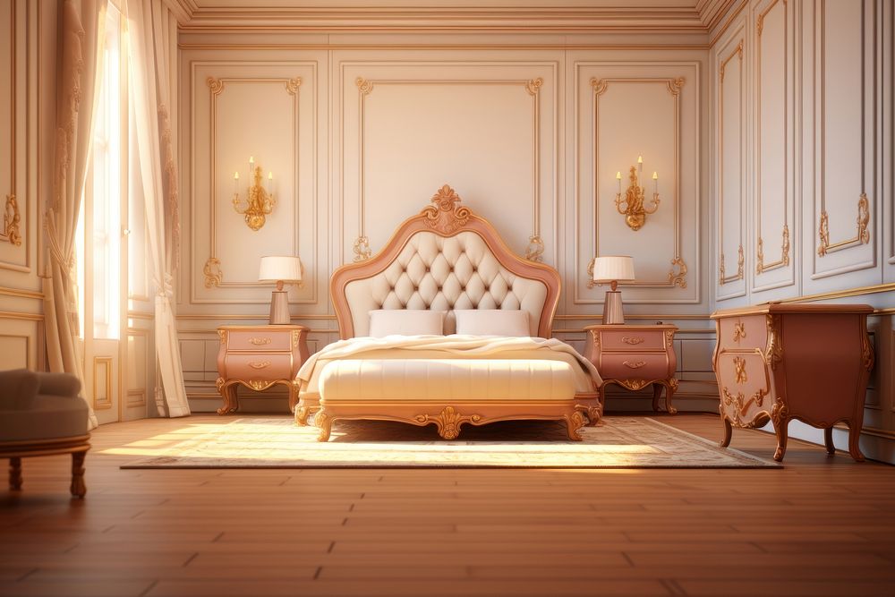 Bedroom furniture home architecture. AI generated Image by rawpixel.