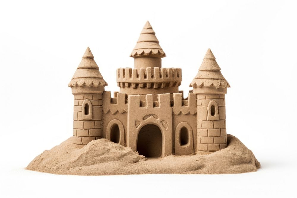 Sand castle sand outdoors white background. AI generated Image by rawpixel.