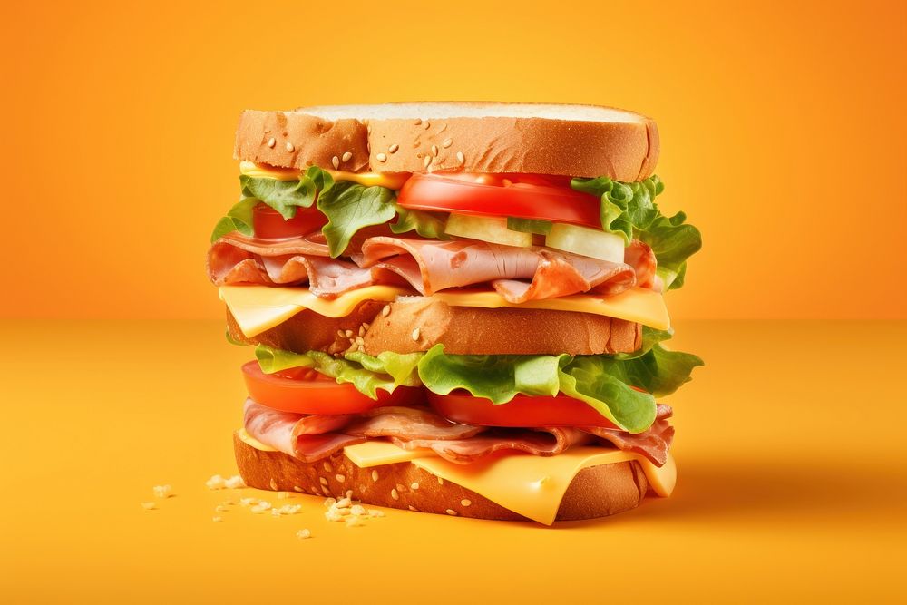 Sandwich food muffuletta hamburger. AI generated Image by rawpixel.