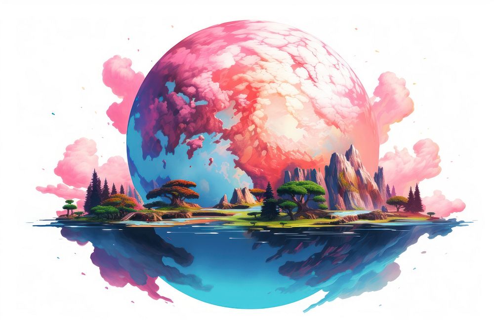 Outdoors painting sphere space. AI generated Image by rawpixel.