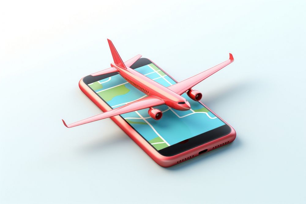 Airplane aircraft vehicle phone. AI generated Image by rawpixel.