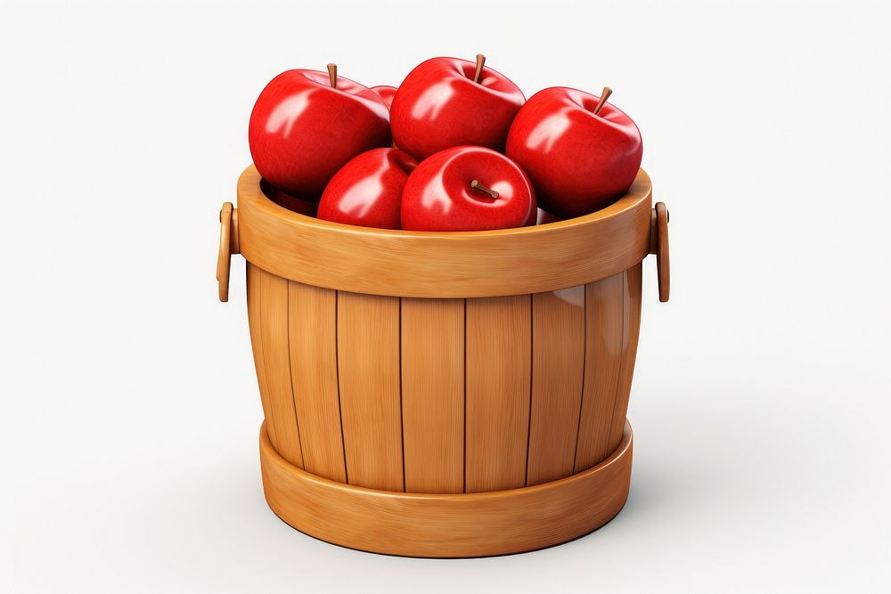 Apple basket bucket fruit. AI generated Image by rawpixel.