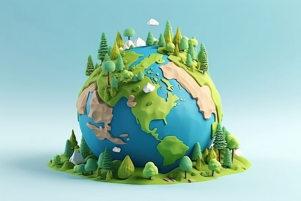 Globe cartoon planet sphere. AI generated Image by rawpixel.