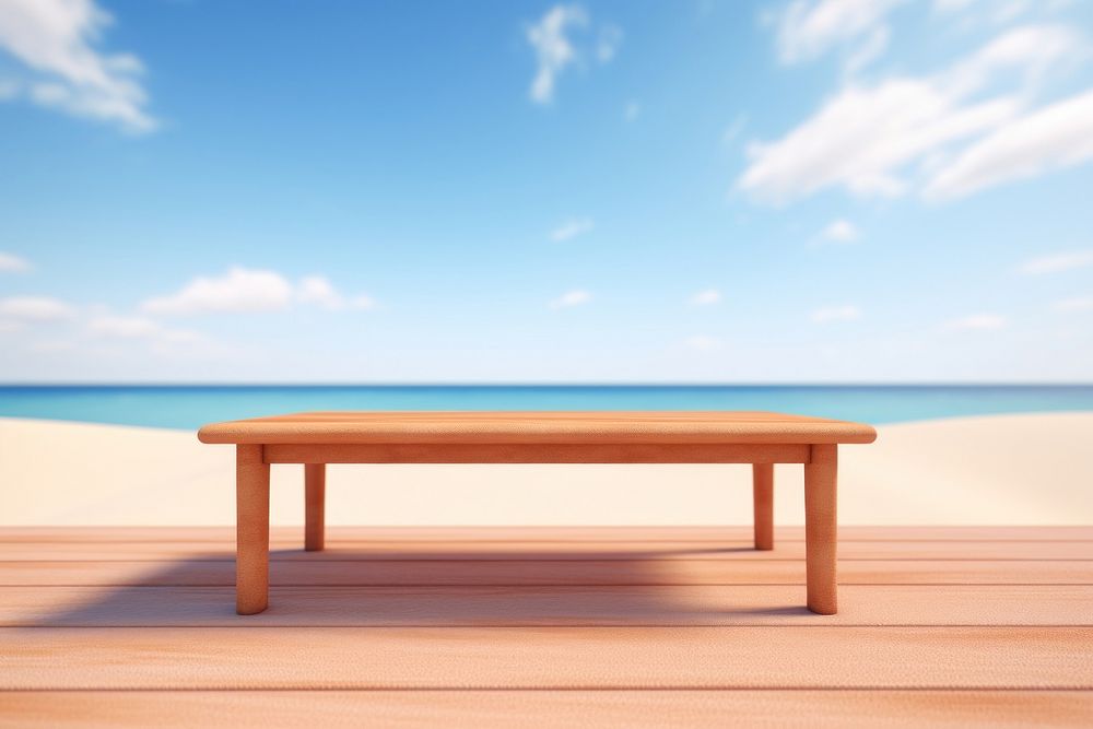 Beach table furniture outdoors. AI generated Image by rawpixel.