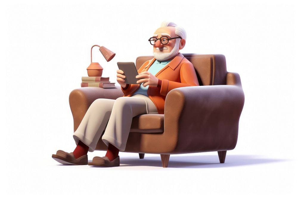 Furniture armchair glasses cartoon. AI generated Image by rawpixel.