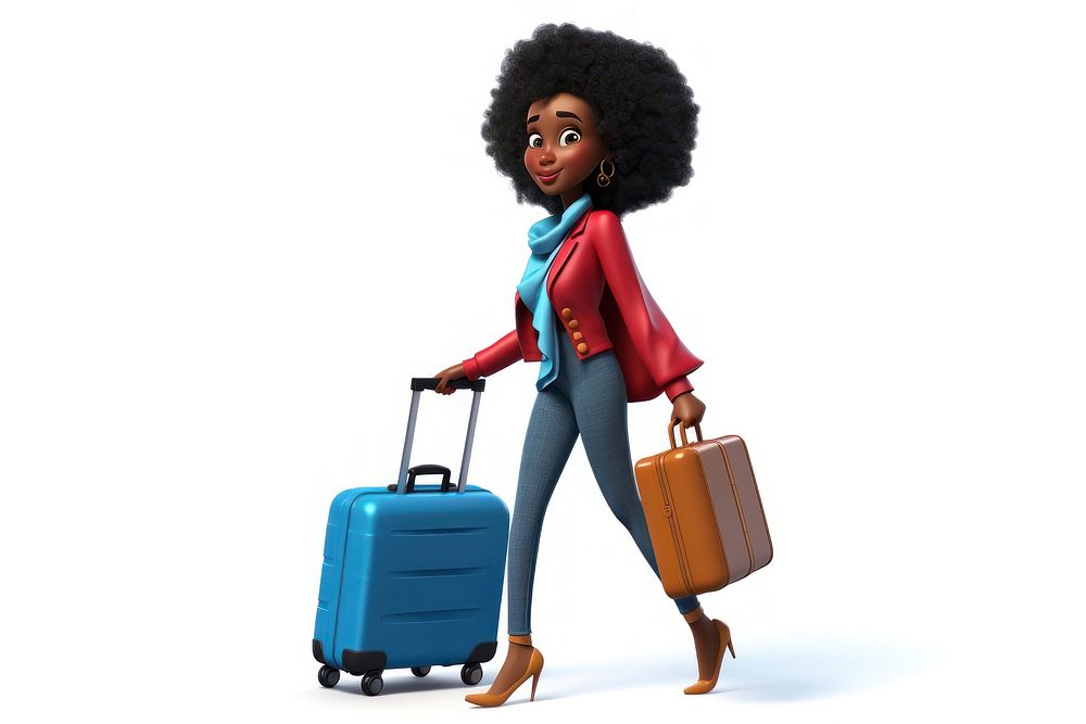 Luggage suitcase cartoon adult. AI generated Image by rawpixel.