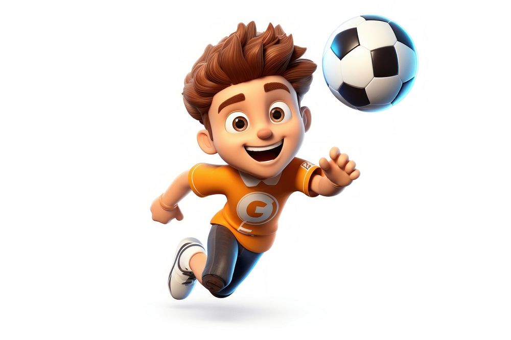 Football cartoon sports white background. AI generated Image by rawpixel.