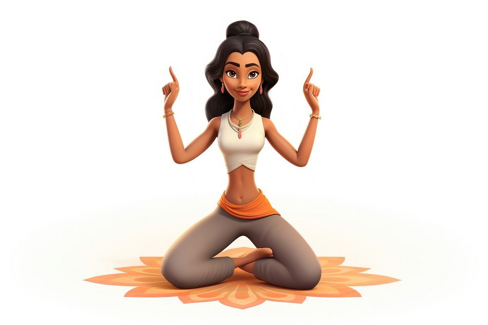 Yoga exercise cartoon sports. AI generated Image by rawpixel.