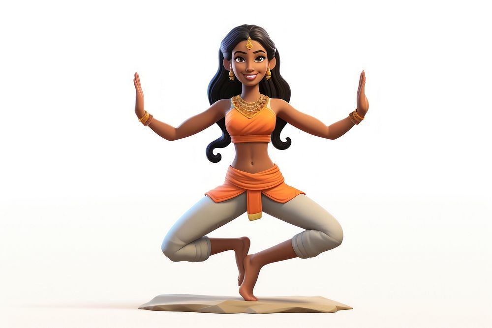 Yoga figurine exercise cartoon. AI generated Image by rawpixel.