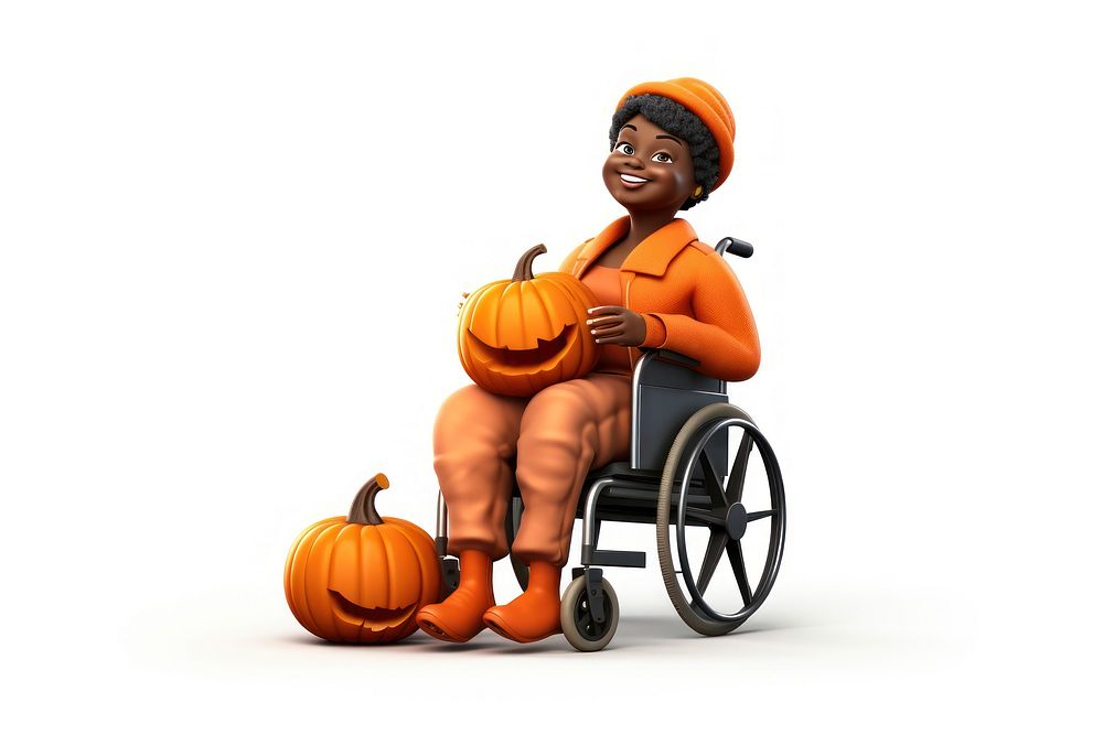 Wheelchair pumpkin adult woman. AI generated Image by rawpixel.