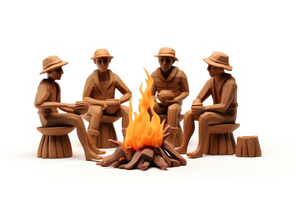 Fire campfire bonfire sitting. AI generated Image by rawpixel.
