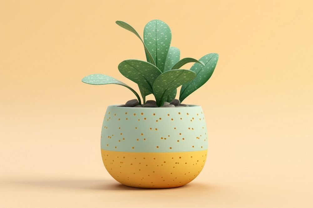 Plant vase leaf decoration. AI generated Image by rawpixel.