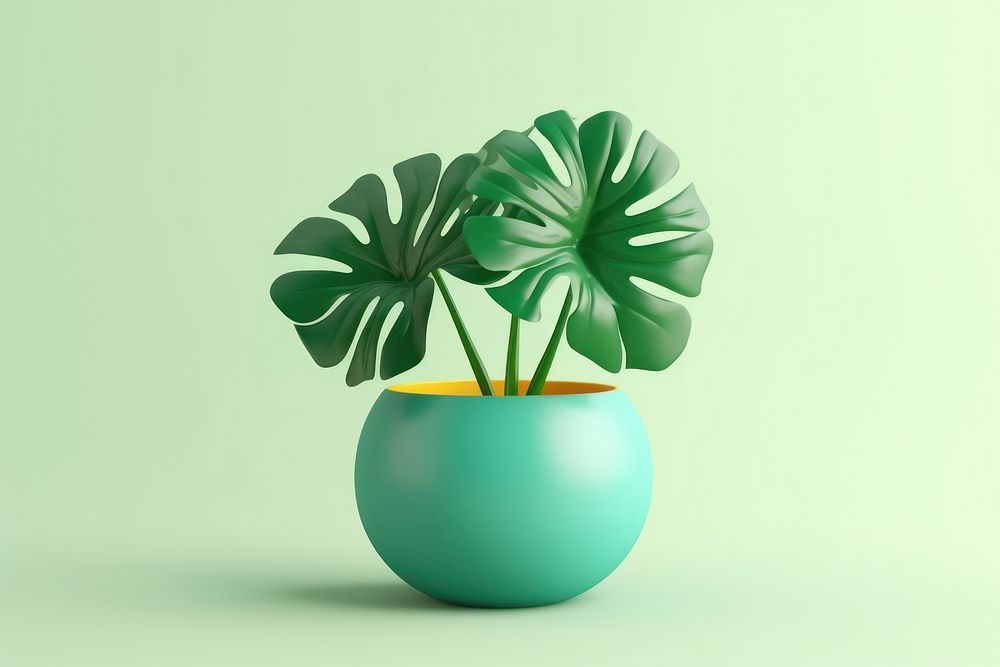 Plant blossom leaf vase. AI generated Image by rawpixel.