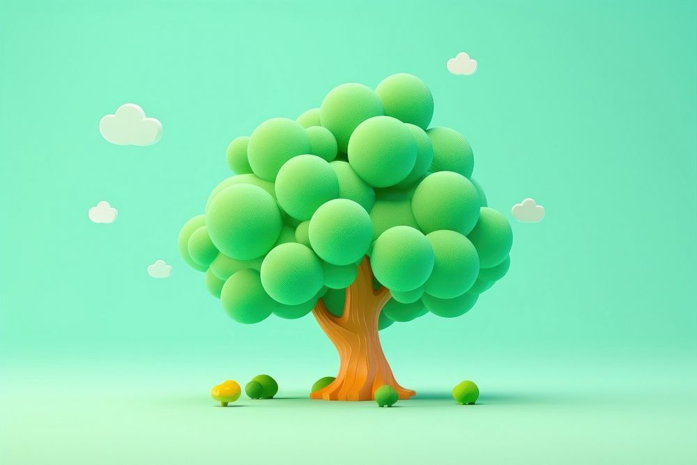 Cartoon green plant tree. AI generated Image by rawpixel.