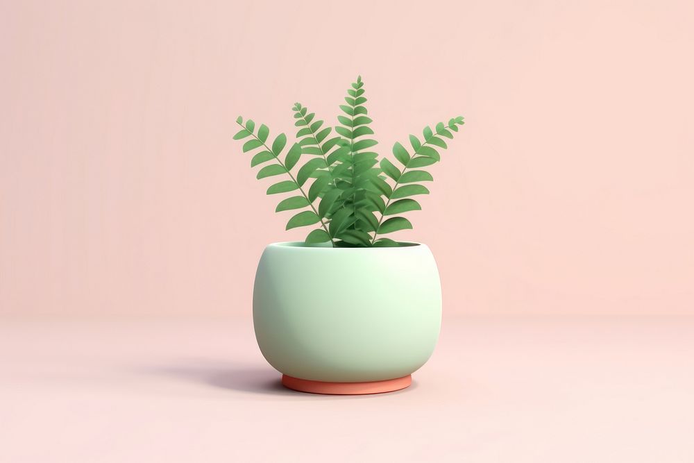 Plant vase leaf fern. 