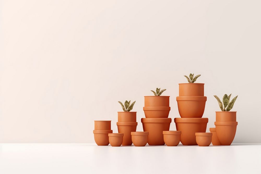 Terracotta plant pot arrangement. 