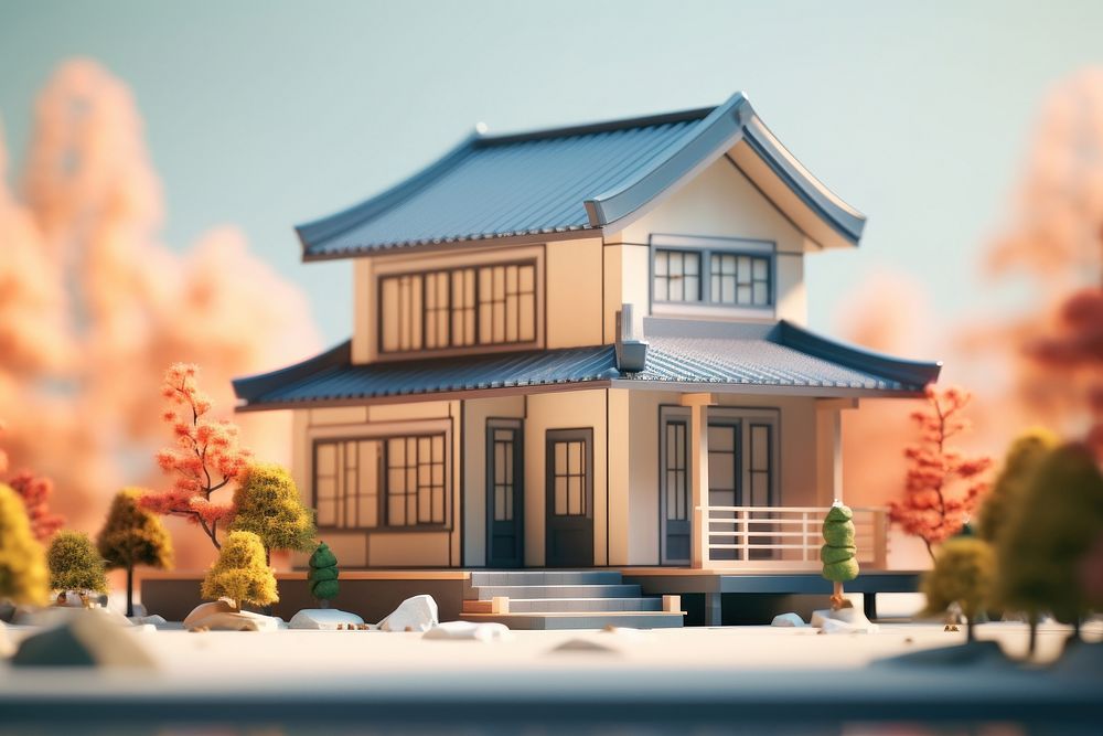 House architecture building dollhouse. AI generated Image by rawpixel.