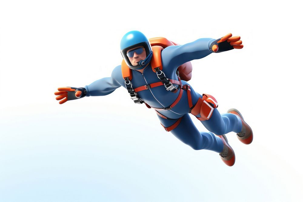 Skydiving parachute cartoon helmet. AI generated Image by rawpixel.