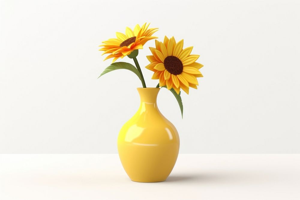 Sunflower vase blossom plant. AI generated Image by rawpixel.