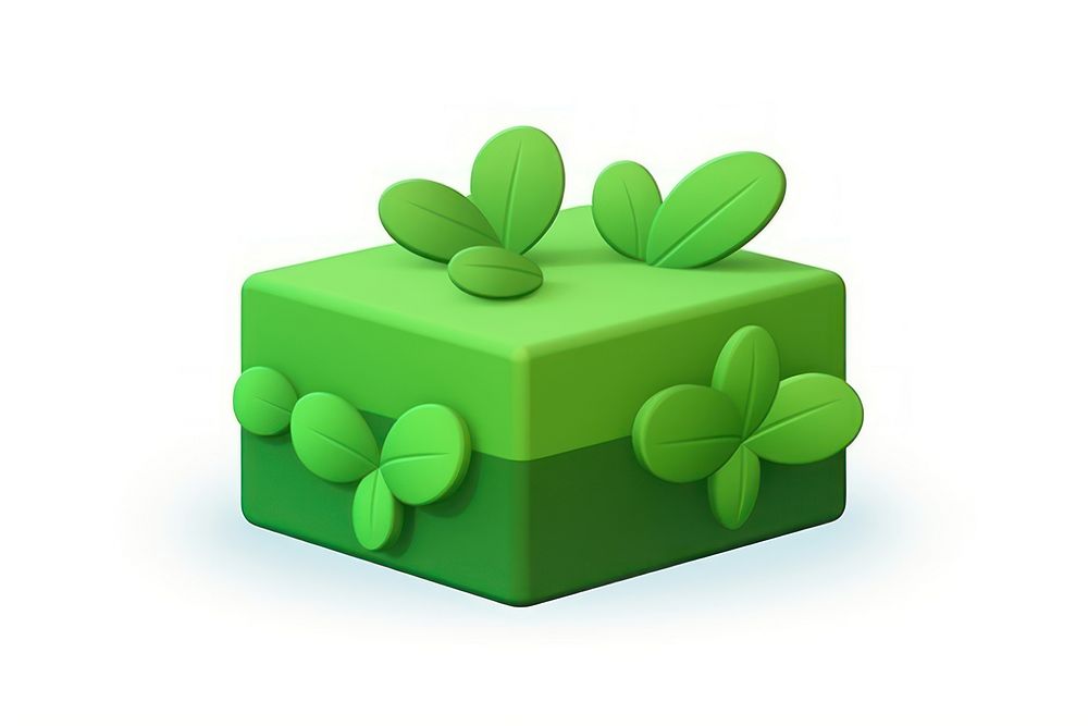 Cartoon green gift white background. AI generated Image by rawpixel.