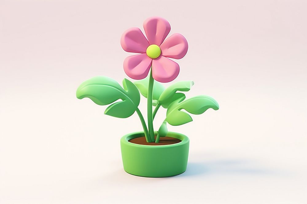 Flower plant cartoon blossom. AI generated Image by rawpixel.
