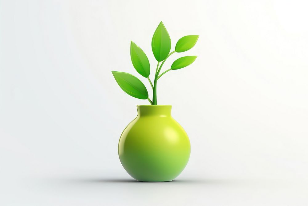 Plant vase green leaf. AI generated Image by rawpixel.