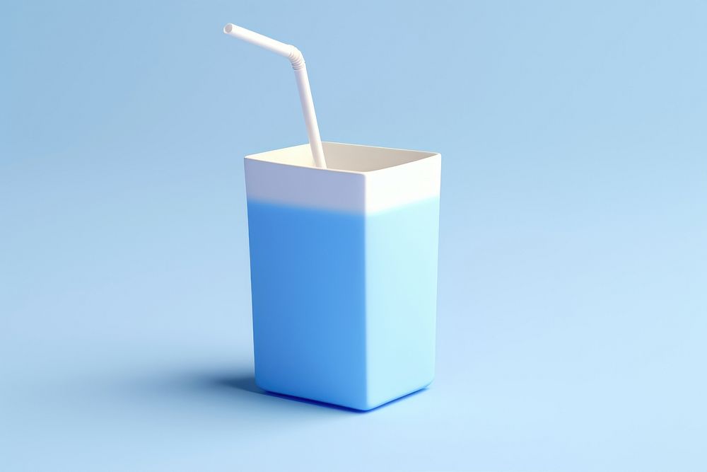 Milk carton straw blue. AI generated Image by rawpixel.