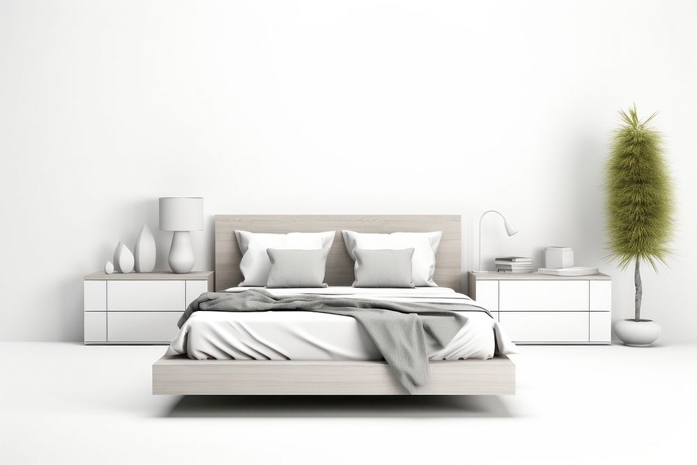 Bedroom furniture architecture comfortable. AI generated Image by rawpixel.