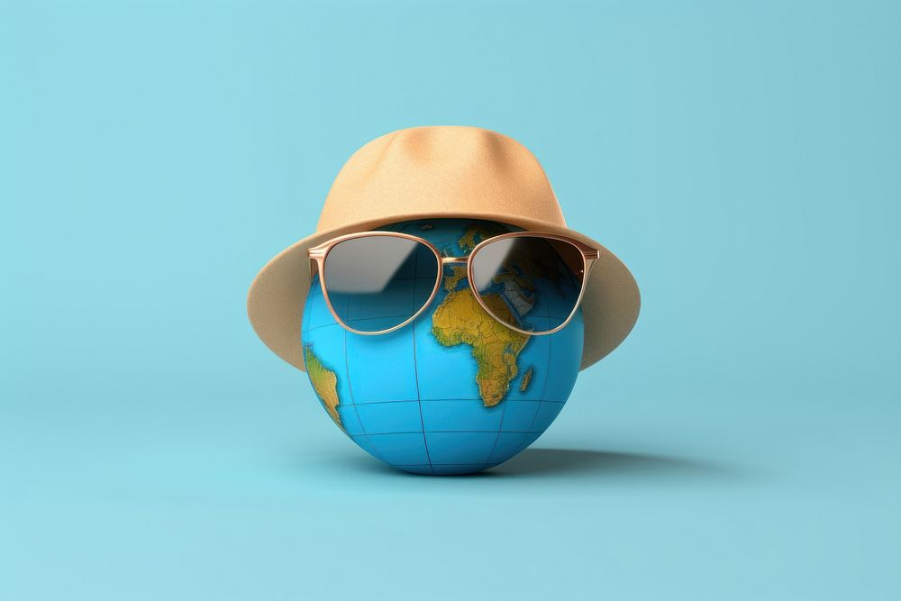 Sunglasses globe sphere planet. 