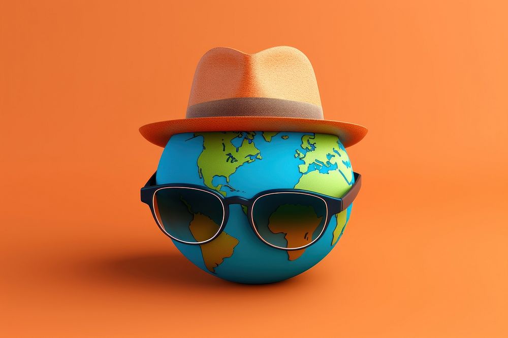 Sunglasses globe portrait sphere. AI generated Image by rawpixel.