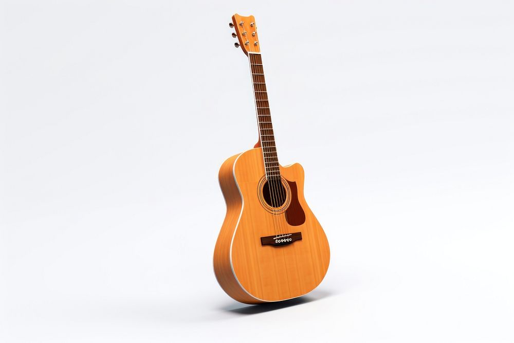 Guitar white background acoustic guitar string. AI generated Image by rawpixel.