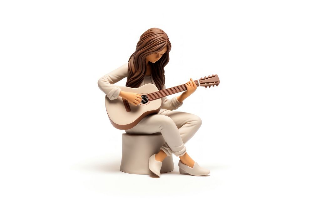 Guitar musician sitting adult. AI generated Image by rawpixel.