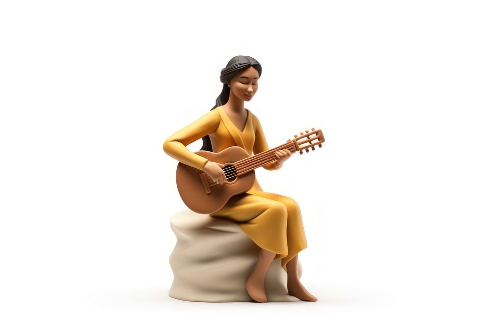 Guitar figurine musician adult. AI generated Image by rawpixel.