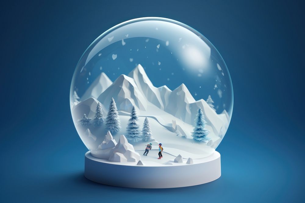Snow sphere nature globe. AI generated Image by rawpixel.